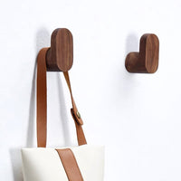 Creative Minimalist Wooden Wall Hooks - Nordic Walnut & Beech Wood Coat Hangers for Entryway & Doors