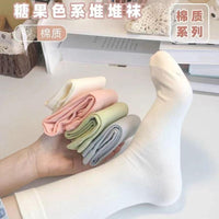 Women's Japanese Style Cotton Crew Socks - Breathable & Sweat-Absorbent