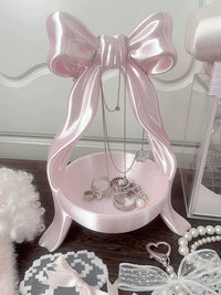 Bowknot Jewelry Display Stand for Necklaces and Rings, Desktop Organizer for Dressing Table