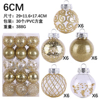 Christmas Ball Ornaments Set - 6cm PET Plastic Baubles for Holiday Tree Decoration
