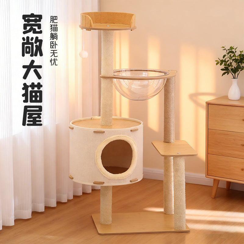 Winter Wonderland Cat Tree with Space Capsule and Sisal Scratching Post