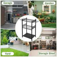 Multi-Layer Garden Tool Storage Rack Garage Cleaning Supplies Organizer Shovel Support Stand