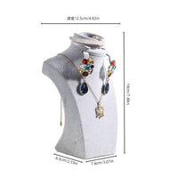 Mannequin Bust Jewelry Display Stand for Necklaces, Bracelets, Earrings, and Rings