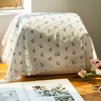 Floral Cotton Dustproof Appliance Cover & Tablecloth with Lace Trim for Small Appliances & Tables