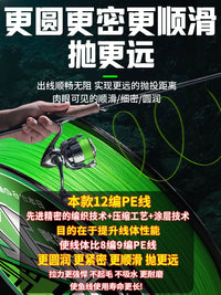 Premium 8/12 Strand PE Braided Fishing Line for Lure Fishing, Smooth and Strong