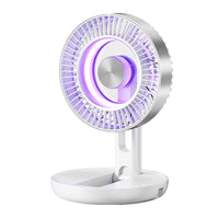 2026 New USB Rechargeable Wall-Mounted Circulating Fan with LED Light, Foldable for Home & Kitchen