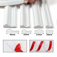 Self-Adhesive Flexible Molding Trim for Wall Decor - Faux Plaster Crown Molding Effect