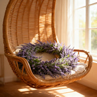 Large Lavender Flocked Wreath Door Decor