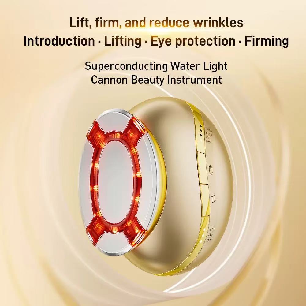 EMS Microcurrent Facial Massager with LED Light Therapy and Vibration for Face Lifting