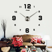 Large 3D DIY Acrylic Wall Clock Modern European Style Digital Sticker Clock