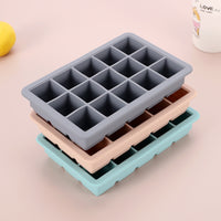 Large 15-Grid Food-Grade Silicone Ice Cube Tray with Lid for Refrigerator, Ice Storage Box, Ice Maker