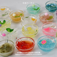 Miniature Luminous Fruit Dessert Bowls Play Food Set for Kids