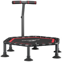 Foldable Indoor Trampoline with T-Handle for Kids & Adults, Silent & Non-Slip, 800lb Capacity