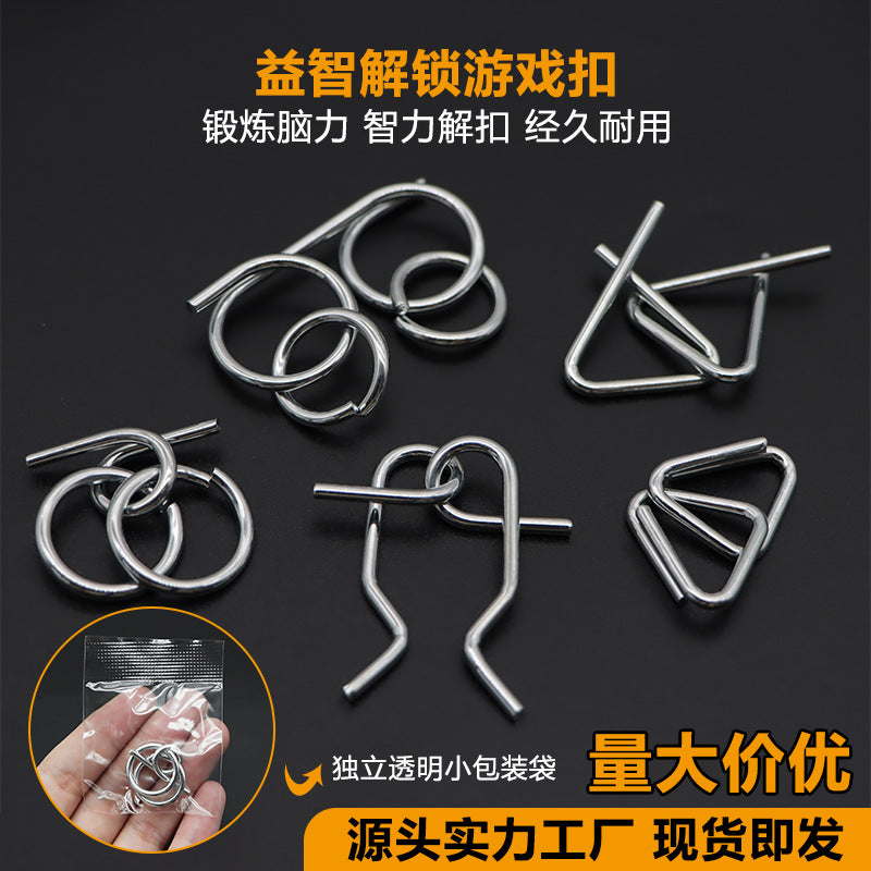 Metal Interlocking Puzzle Set Brain Teaser Toy for Adults