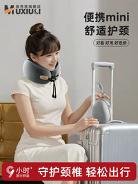 Memory Foam U-Shaped Travel Neck Pillow with Storage Bag for Airplanes and Long Journeys