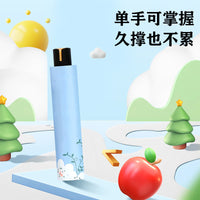 Double-Sided Floral Print 10-Rib Folding Sun Umbrella for Outdoor UV Protection