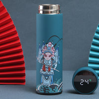 Chinese Opera Style 304 Stainless Steel Smart Insulated Bottle with LED Temperature Display