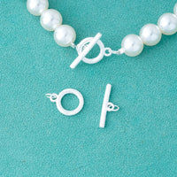 S925 Sterling Silver Brushed Matte Toggle Clasp for DIY Jewelry Making