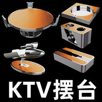 Stainless Steel KTV Bar Tabletop Set with Microphone Stand, Ice Bucket, and Ice Scoop
