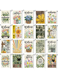 Watercolor Spring Floral Garden Flag Outdoor Yard Decoration Polyester Printed Home Decor