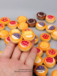 Mini Simulation Egg Tart Play Food Set for Kids, Miniature Dessert Cake Model Toys for Pretend Play