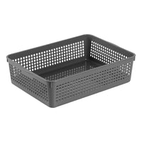 Stackable Woven Plastic Storage Baskets for Snacks, Cosmetics, and Sundries