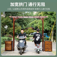Outdoor Garden Wood Archway with Gate for Climbing Plants
