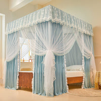 Blackout Bed Canopy with Mosquito Net and Frame for Bedroom