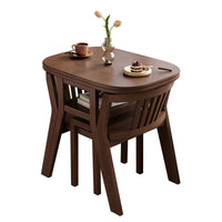 Solid Wood Balcony Bistro Set, Small Dining Table and Chairs, 3-Piece Combination for Home Leisure and Tea, Compact Space, Foldable