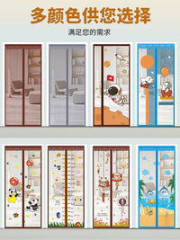 Magnetic Screen Door Curtain with Hook & Loop Fastener, Punch-Free Mosquito Net for Home