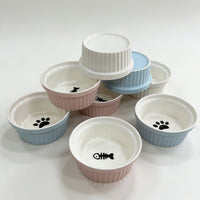 Ceramic Elevated Cat Food and Water Bowls with Anti-Tip Stand for Neck Protection
