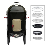 3-in-1 Smoker Grill Outdoor Patio BBQ Wood Burning Portable Charcoal Stove