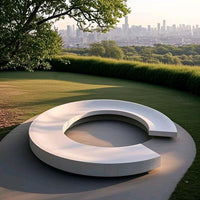 UHPC Concrete Planter Bench with Translucent or Terrazzo Finish