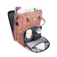 USB Diaper Bag Large Capacity Maternity Nappy Tote with Breast Milk Storage