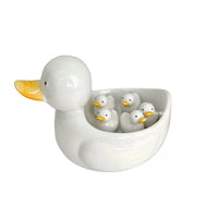 Hand-Painted Ceramic Duck Chopstick Rest & Ornament Set