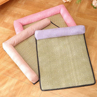 Pet Cooling Mat Woven Rattan Summer Bed for Cats and Dogs, All Seasons