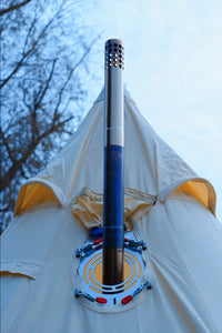 Wood Stove Jack Kit for Tent, Fire Retardant Silicone Gasket with Stainless Steel Chimney Ring, No-Drill Installation
