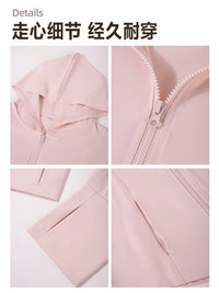 Women's Slim Fit Ice Silk Sun Protection Hoodie Lightweight UV Protection Jacket