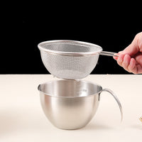 304 Stainless Steel Colander and Basin Set with Handle for Baking, Fruit Washing, Rice Rinsing, and Flour Sifting