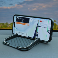Car Dashboard Anti-Slip Mat with Phone Holder and Storage