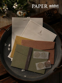 21DOES Japanese Art Nouveau Eiffel Tower Vintage Letter Paper and Envelopes Set