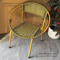 Rattan Woven Small Apartment Camping Balcony Leisure Table and Chair Outdoor Courtyard Modern Open-Air Chair