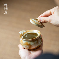Wabi-Sabi Style Ceramic Teapot, Handmade Retro Fine Pottery Kung Fu Tea Pot