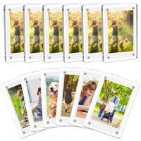 Acrylic Magnetic Photo Frame for Refrigerator, Double-Sided Mini Picture Holder