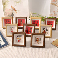 Hollow Wooden Square Photo Frame for Desk Display, 4-6 Inch Art Picture Frame