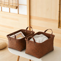 Handwoven Imitation Rattan Storage Basket for Laundry and Sundries