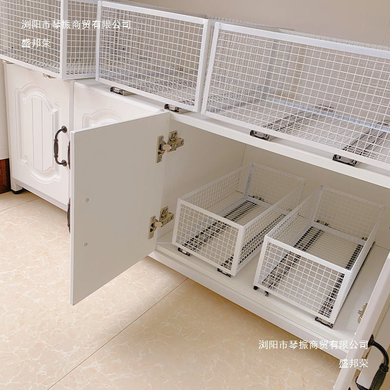 Iron Art Mesh Storage Basket for Desktop, Toys, or Laundry