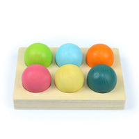 Wooden Rainbow Stacking Blocks Set with Peg Dolls and Sorting Tray for Kids