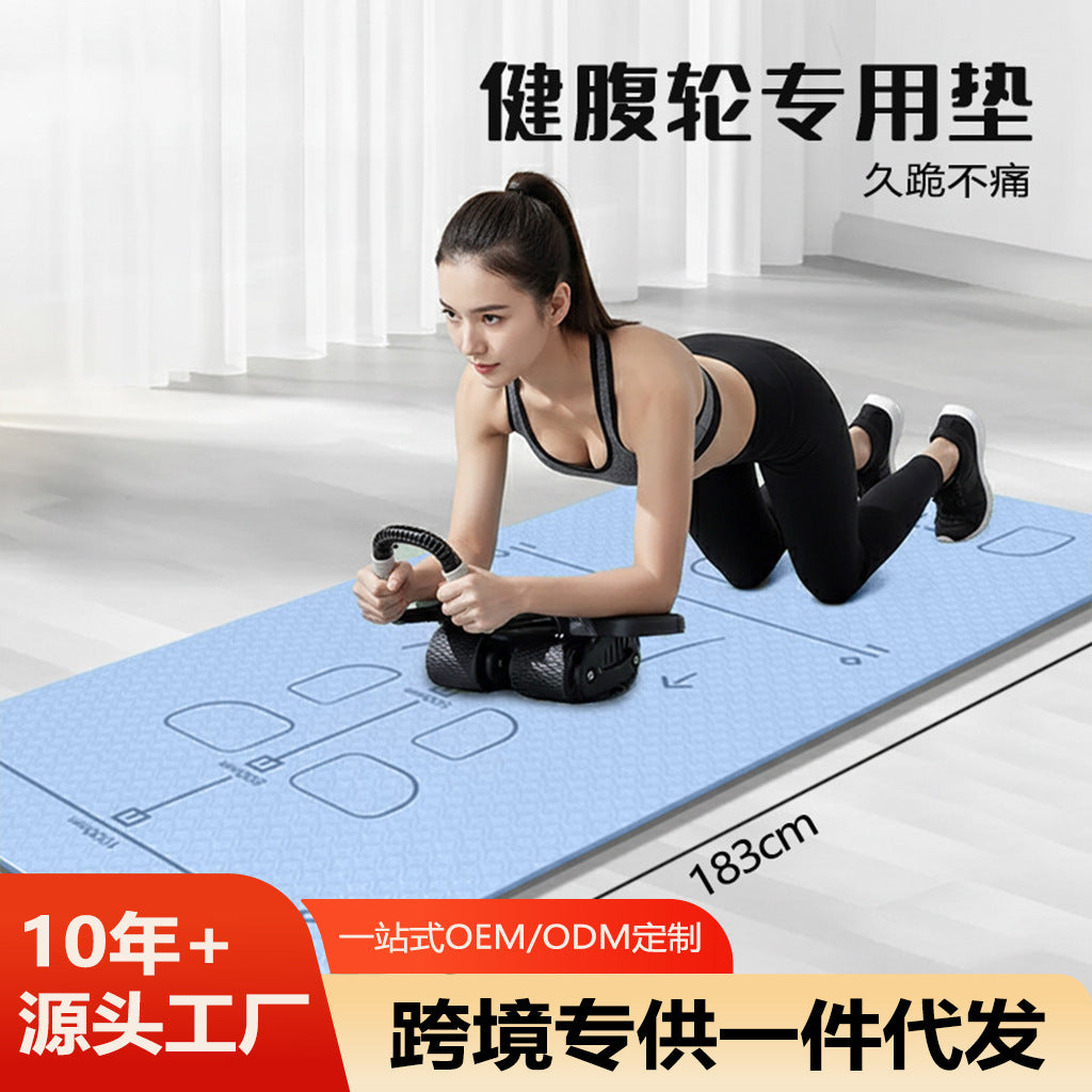 Ab Roller Mat with Scale for Plank and Sit-ups, Non-slip Exercise Pad