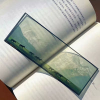 Acrylic Mountain and Grassland Bookmark Ticket Holder for Collection and Display
